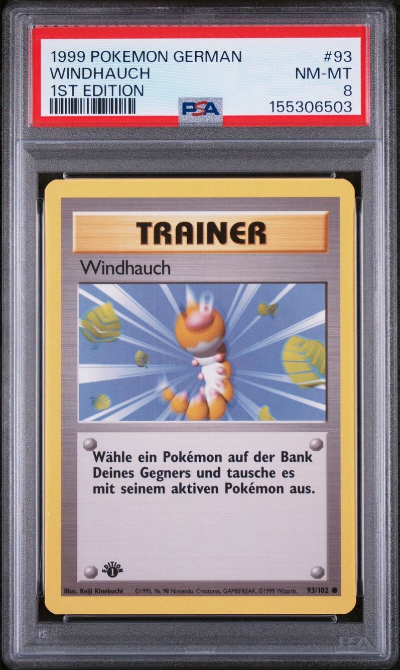 PSA 8 NM-MT Gust of Wind (Windhauch) 1st Edition 93/102 1999 German Base Set